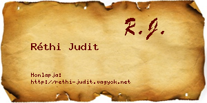 Réthi Judit névjegykártya